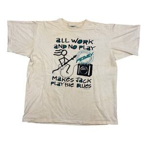 Vintage 1993 Peavey electronics Guitar Amp stick man grungy stained shirt XL